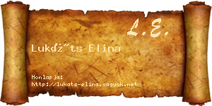 Lukáts Elina névjegykártya